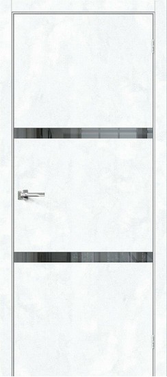 Остекленная межкомнатная дверь из экошпона Браво-2.55, цвет: Snow Art, из серии Bravo S, 200*60 Остекленная межкомнатная дверь из экошпона Браво-2.55, цвет: Snow Art, из серии Bravo S, 200*60