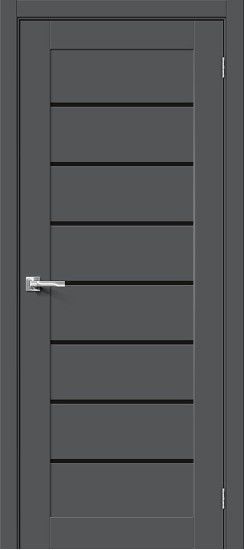 Глухая межкомнатная дверь с покрытием ПЭТ, Браво-22 Black Shine, цвет: Stormy Silk, из серии Bravo X, 190*55