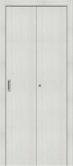 Складная межкомнатная дверь из экошпона, глухая, Браво-0, цвет: Bianco Veralinga, из серии Bravo, 200*40
