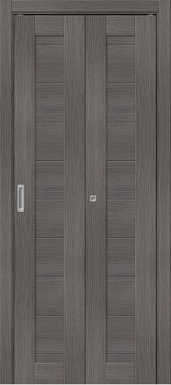 Складная межкомнатная дверь из экошпона, глухая, Браво-21, цвет: Grey Melinga, из серии Bravo, 200*35