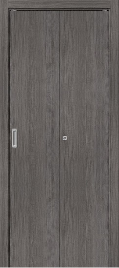 Складная межкомнатная дверь из экошпона, глухая, Браво-0, цвет: Grey Melinga, из серии Bravo, 200*35