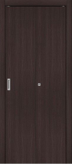 Складная межкомнатная дверь из экошпона, глухая, Браво-0, цвет: Wenge Melinga, из серии Bravo, 200*35