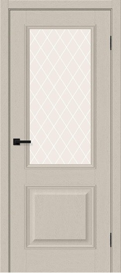 Остекленная межкомнатная дверь с покрытием ПЭТ, Классик-13, цвет: Cream Silkwood, из серии Classic, 200*60