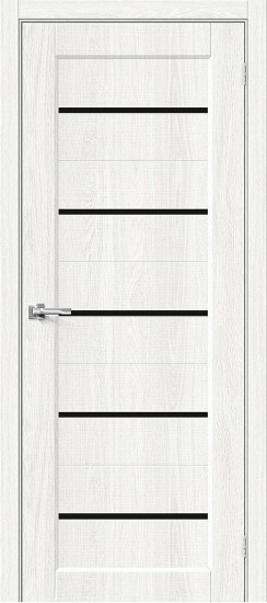 Глухая межкомнатная дверь из экошпона Мода-22 Black Line, цвет: White Dreamline, из серии Moda, 200*70