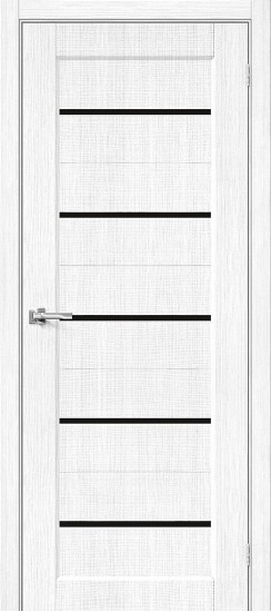 Глухая межкомнатная дверь из экошпона Мода-22 Black Line, цвет: Snow Melinga, из серии Moda, 200*90