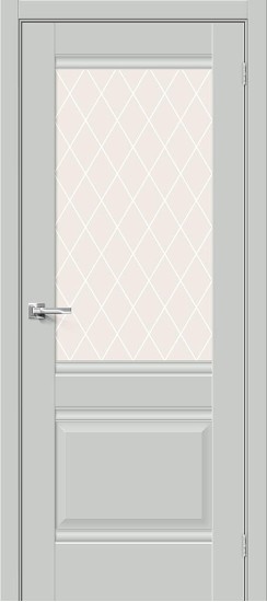 Остекленная межкомнатная дверь с покрытием ПЭТ, Прима-3, цвет: Grey Silk, из серии Prima, 200*80 Остекленная межкомнатная дверь с покрытием ПЭТ, Прима-3, цвет: Grey Silk, из серии Prima, 200*80