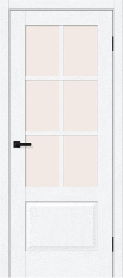 Остекленная межкомнатная дверь с покрытием ПЭТ, Прима-13.0.1, цвет: White Silkwood, из серии Prima, 200*80 Остекленная межкомнатная дверь с покрытием ПЭТ, Прима-13.0.1, цвет: White Silkwood, из серии Prima, 200*80