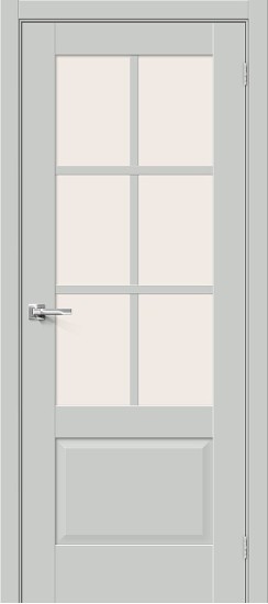 Остекленная межкомнатная дверь с покрытием ПЭТ, Прима-13.0.1, цвет: Grey Silk, из серии Prima, 200*80 Остекленная межкомнатная дверь с покрытием ПЭТ, Прима-13.0.1, цвет: Grey Silk, из серии Prima, 200*80