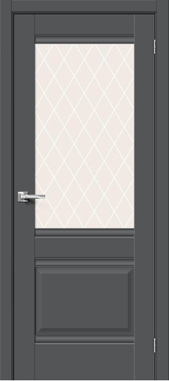 Остекленная межкомнатная дверь с покрытием ПЭТ, Прима-3, цвет: Stormy Silk, из серии Prima, 200*80 Остекленная межкомнатная дверь с покрытием ПЭТ, Прима-3, цвет: Stormy Silk, из серии Prima, 200*80