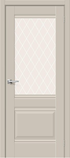 Остекленная межкомнатная дверь с покрытием ПЭТ, Прима-3, цвет: Cream Silk, из серии Prima, 200*70 Остекленная межкомнатная дверь с покрытием ПЭТ, Прима-3, цвет: Cream Silk, из серии Prima, 200*70