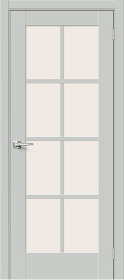 Остекленная межкомнатная дверь с покрытием ПЭТ, Прима-11.1, цвет: Grey Silk, из серии Prima, 200*80 Остекленная межкомнатная дверь с покрытием ПЭТ, Прима-11.1, цвет: Grey Silk, из серии Prima, 200*80