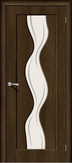 Остекленная межкомнатная дверь с покрытием из винила, Вираж-2, цвет: Dark Barnwood, из серии Start, 200*80