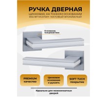 Ручка дверная ABRISS R50.187, Хром/Белая вставка,ЦАМ