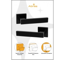 Ручка дверная ABRISS R21.120,Матовый черный/Черная вставка, Цинк