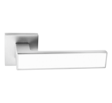 Ручка дверная ABRISS R21.120,Хром/Белая вставка, Цинк