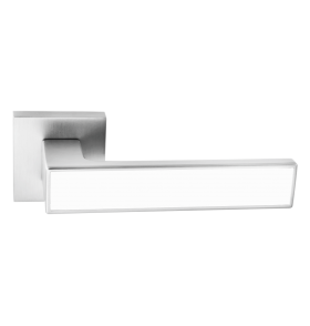Ручка дверная ABRISS R21.120,Хром/Белая вставка, Цинк