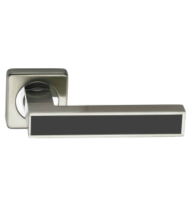 Ручка дверная  VЕTTORE R06.120  SN/CP/BL  (Сатин/Хром/Чёрная Вставка)