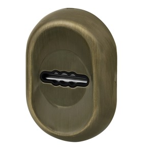 Накладка на сувальдный замок ESC.S-auto/CRE/OV.13 (ESC-13S) с авт. шторками AB зелёная бронза