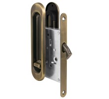 Защелка с ручками для раздвижных дверей Punto SH.SL152.KIT011-BK (Soft LINE SL-011) АВ бронза