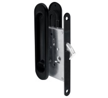 Защелка с ручками для раздвижных дверей Punto  SH.SL152.KIT011-BK (Soft LINE SL-011) BL-24 черный