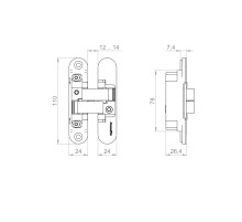 Петля скрытой установки U3D1500.VPG BL черный