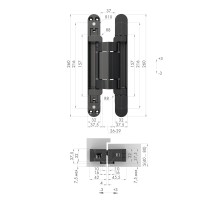 Петля скрытой установки Armadillo  U3D2200.VPG BL черный TECH