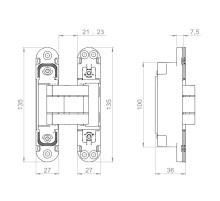 Петля скрытой установки U3D7803.VPG WH белый TECH
