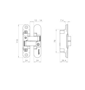 Петля скрытой установки U3D1500.VPG WH белый