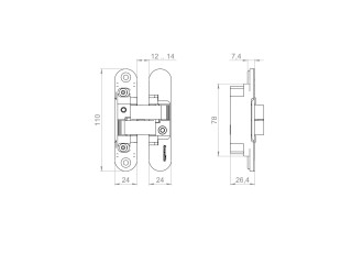 Петля скрытой установки U3D1500.VPG WH белый