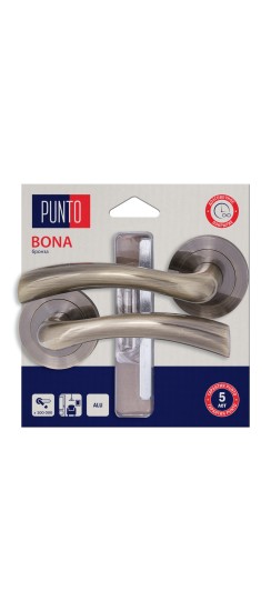 Ручка раздельная дверная PUNTO, серия TLK, цвет бронза