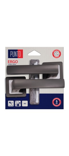 Ручка раздельная дверная PUNTO, серия QR, цвет графит/хром Ручка раздельная дверная PUNTO, серия QR, цвет графит/хром