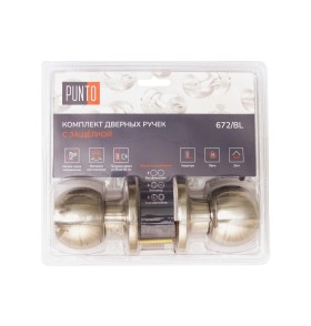 Ручка защелка Punto DK672/BL SN-BK (фик.) мат.никель