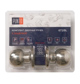 Ручка защелка Punto DK672/BL CP-BK (фик.) хром