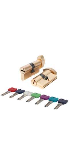 Цилиндровый Punto (Пунто) механизм MaxPro7002Knob70mm(30+10+30) SSG сатин.золото 7key с вертушкой