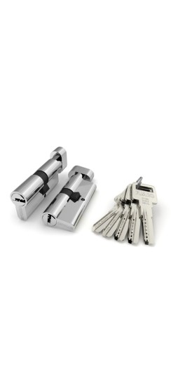 Цилиндровый Fuaro (Фуаро) механизм (R602/100) R6002Knob100(45+10+45) CP хром 5Key с вертушкой