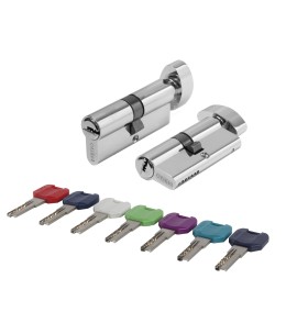 Цилиндровый механизм MaxPro7002Knob70mm(30+10+30) CP хром 7key с вертушкой