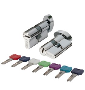 Цилиндровый механизм MaxPro7002Knob60mm(25+10+25) SSC сатин.хром 7key с вертушкой