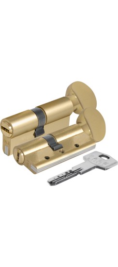 Цилиндровый механизм Kale kilit (Кале килит) с вертушкой 164 DBM-E/70 (30+10+30) mm латунь 5 кл.