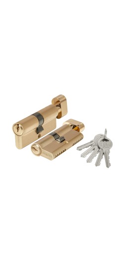 Цилиндровый Fuaro (Фуаро) механизм 1000ZM Knob70(30+10+30) SSG сатинированное золото, 5Key с вертушкой