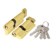 Цилиндровый механизм Ajax (AX102/60) AX1002Knob60 (25+10+25) PB латунь с вертушкой
