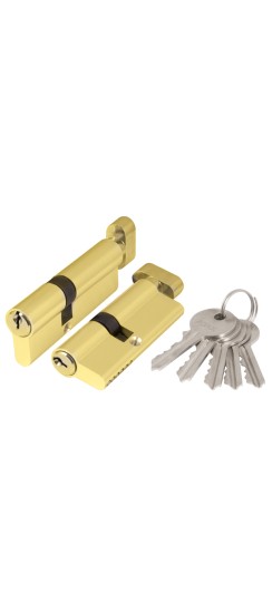 Цилиндровый Ajax (Аякс) механизм (AX102/60) AX1002Knob60 (25+10+25) PB латунь с вертушкой