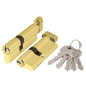 Цилиндровый механизм Ajax (AX102/60) AX1002Knob60 (25+10+25) PB латунь с вертушкой
