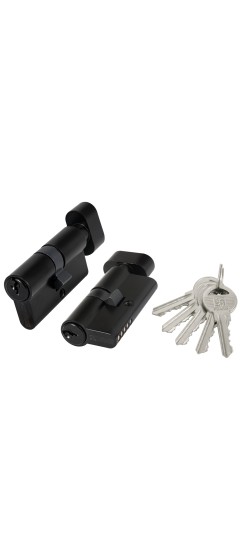 Цилиндровый Fuaro (Фуаро) механизм (100 ZM/60) 1000ZMKnob60(25+10+25) BL черный 5Key с вертушкой