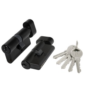 Цилиндровый механизм (100 ZM/60) 1000ZMKnob60(25+10+25) BL черный 5Key с вертушкой