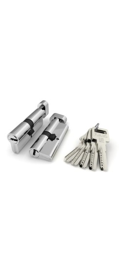 Цилиндровый Fuaro (Фуаро) механизм (R602/80) R6002Knob80(35+10+35) CP хром 5Key с вертушкой
