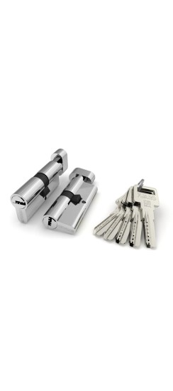 Цилиндровый Fuaro (Фуаро) механизм (R602/90) R6002Knob90(35+10+45) CP хром 5Key с вертушкой