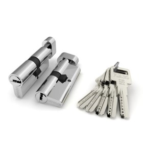 Цилиндровый механизм (R602/90) R6002Knob90(35+10+45) CP хром 5Key с вертушкой