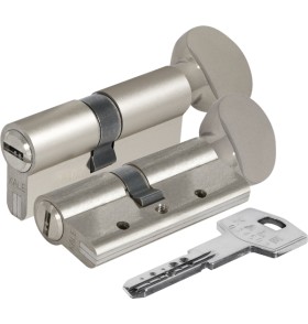 Цилиндровый механизм с вертушкой 164 DBM-E/90 (40+10+40) mm никель 5 кл. БЛИСТЕР