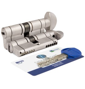 Цилиндровый механизм с вертушкой Mottura  CP4F414101R (82 мм/36+10+36) МАТ.НИКЕЛЬ