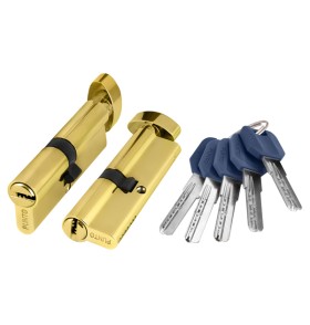 Цилиндровый механизм Punto (Z402/90) Z4002Knob90(40+10+40) с вертушкой PB латунь
